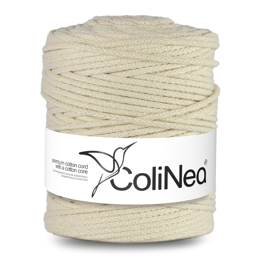 ColiNea, cordoncino in cotone con anima in cotone, intrecciato, 5mm, 200m, avorio