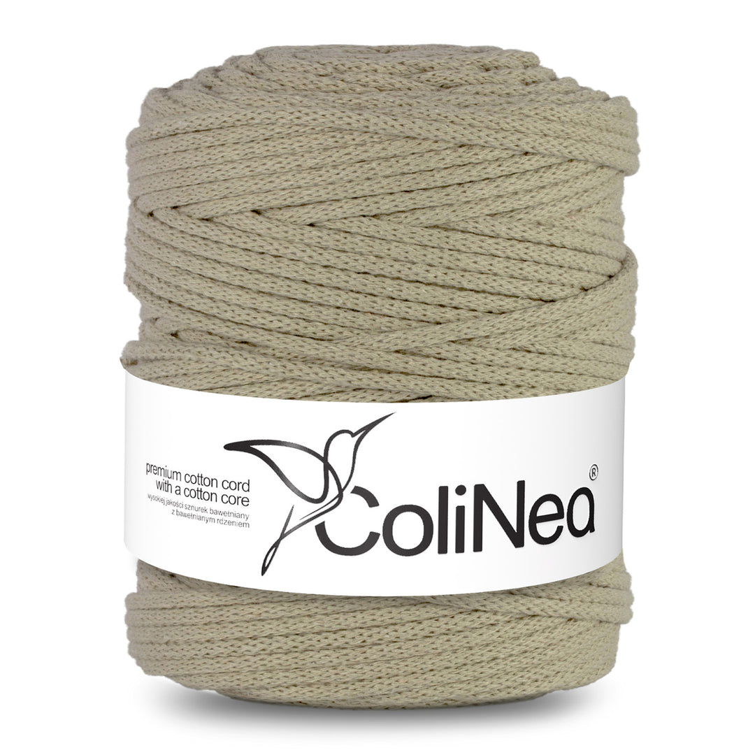 ColiNea, cordoncino in cotone con anima in cotone, intrecciato, 5mm, 200m, beige chiaro