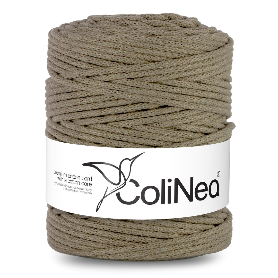 ColiNea, cordoncino in cotone con anima in cotone, intrecciato, 5mm, 200m, beige scuro