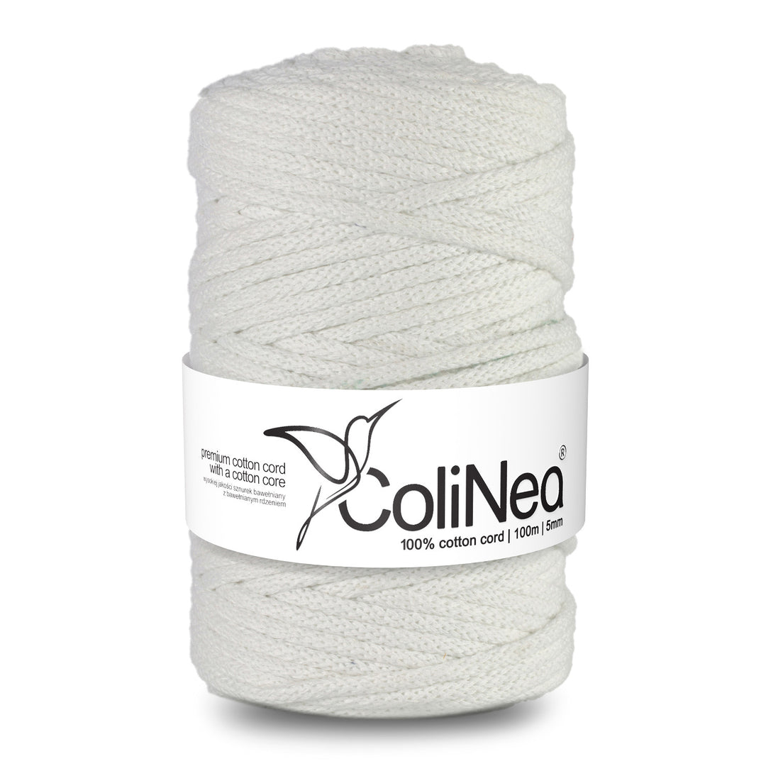 ColiNea, cordoncino in cotone con anima in cotone, intrecciato, 5mm, 100m per Uncinetto