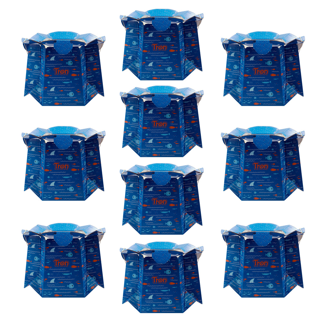 Vasino monouso Tron per bambini, pesce, fino a 30 kg, Set di 10 pezzi