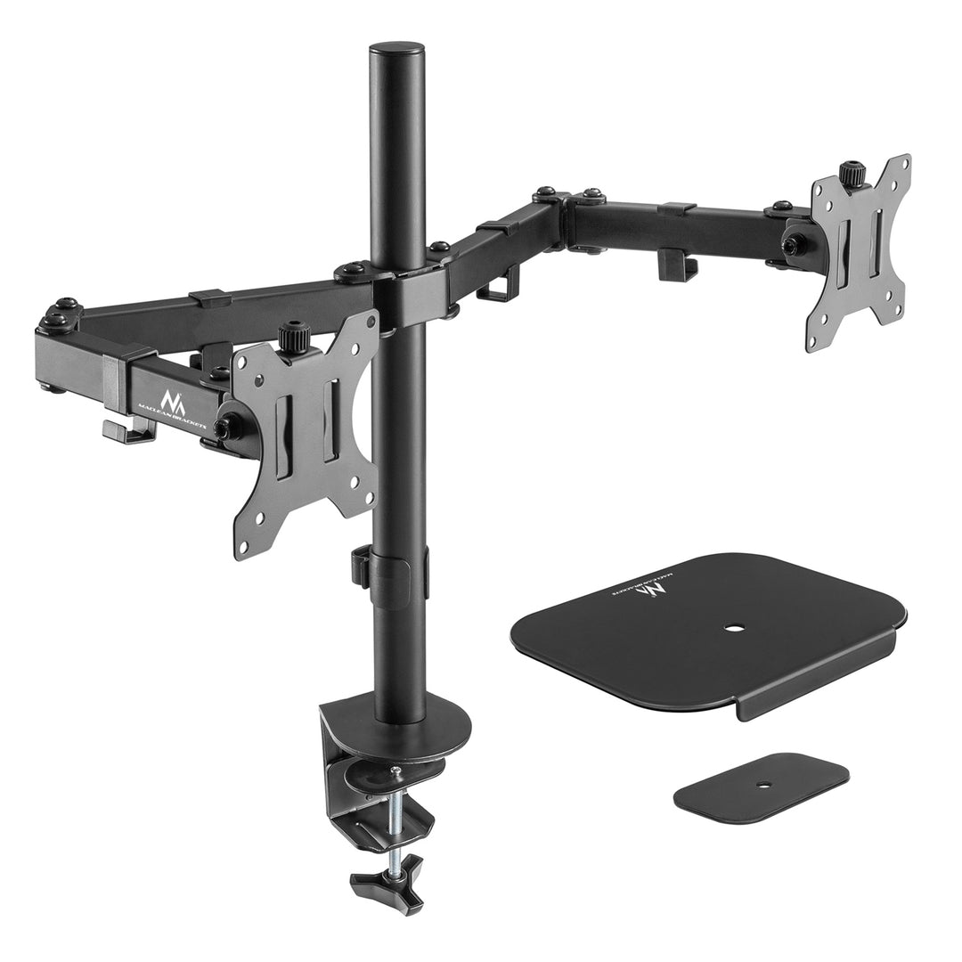 Supporto da tavolo Maclean per 2 monitor LCD, 17-32", 2x 8kg, MC-884 + Piastra di montaggio MC-929