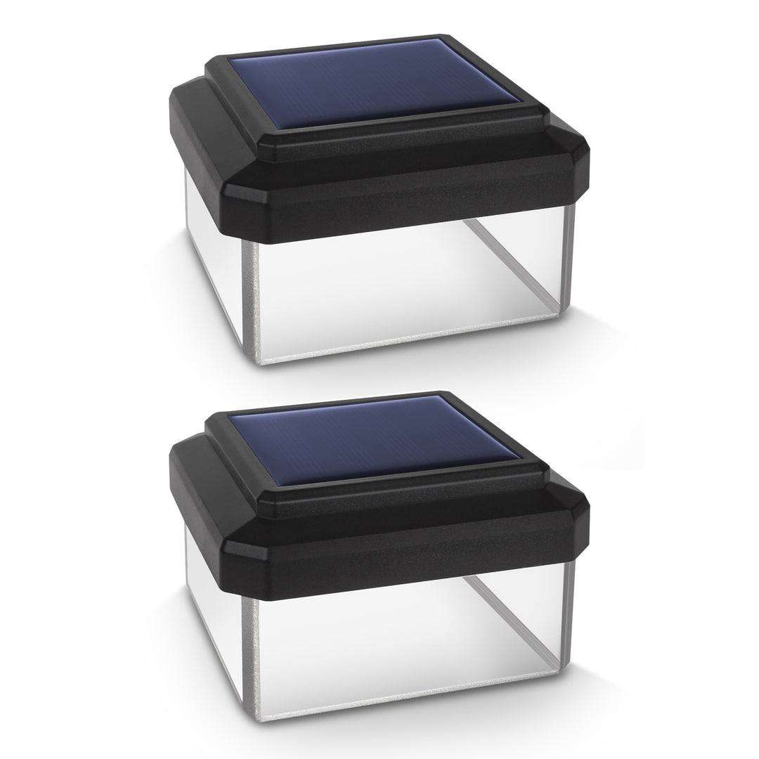 2x GreenBlue LED luce solare da palo, 80x80mm, Copertura per palo, GB127