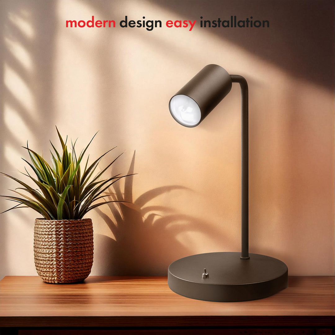 Lampada da tavolo Maclean GU10, spot, rotonda, GU10, con interruttore, nero, MCE370 B