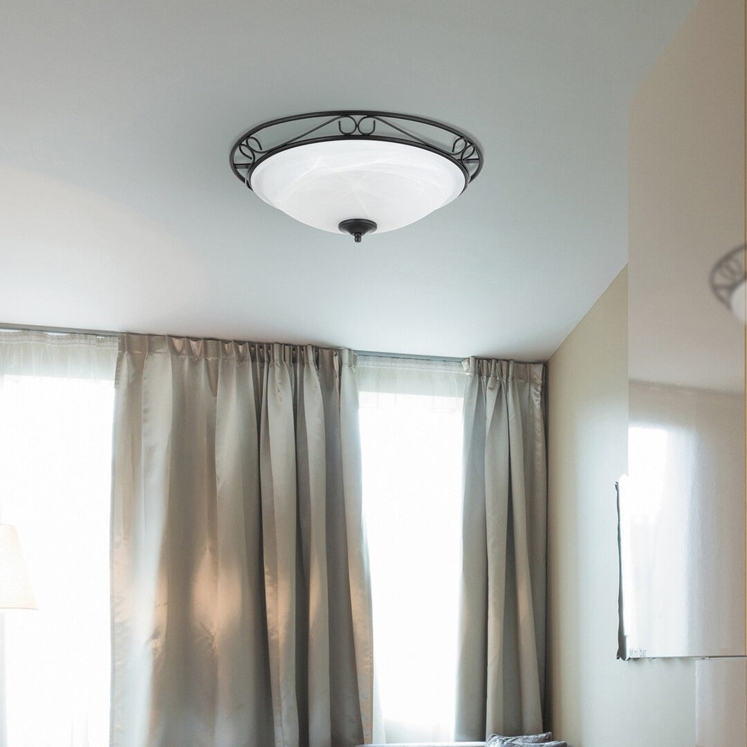 Lampada da soffitto Rabalux, 3xE27, metallo, nero, Athen