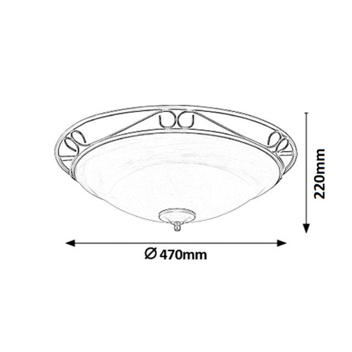 Lampada da soffitto Rabalux, 3xE27, metallo, nero, Athen