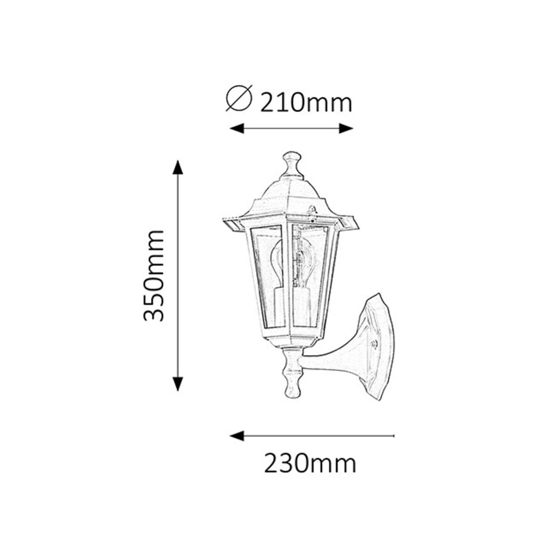 Lampada da parete Rabalux, da esterno, IP43, E27, max 60W, bianco, Velence