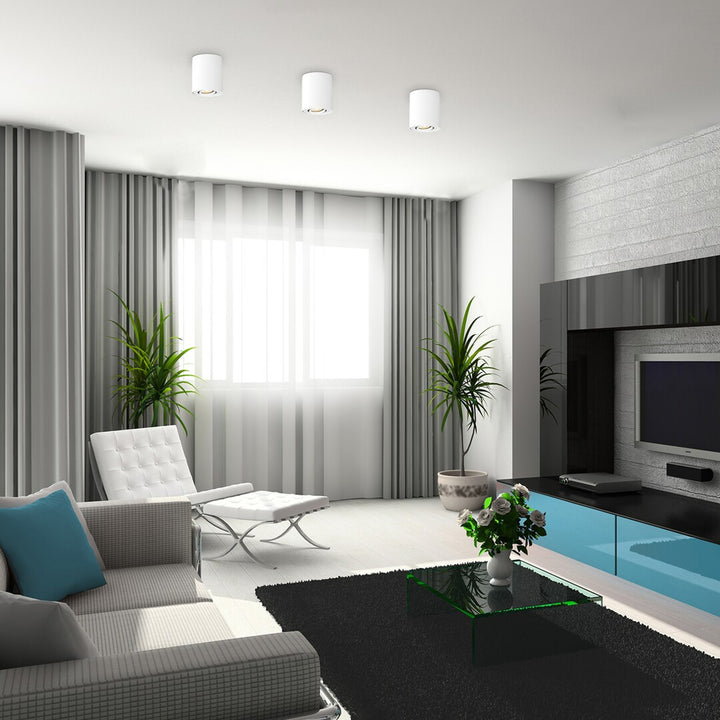 Lampada da soffitto Rabalux, montaggio a superficie, GU10, IP20, bianco, Kobald