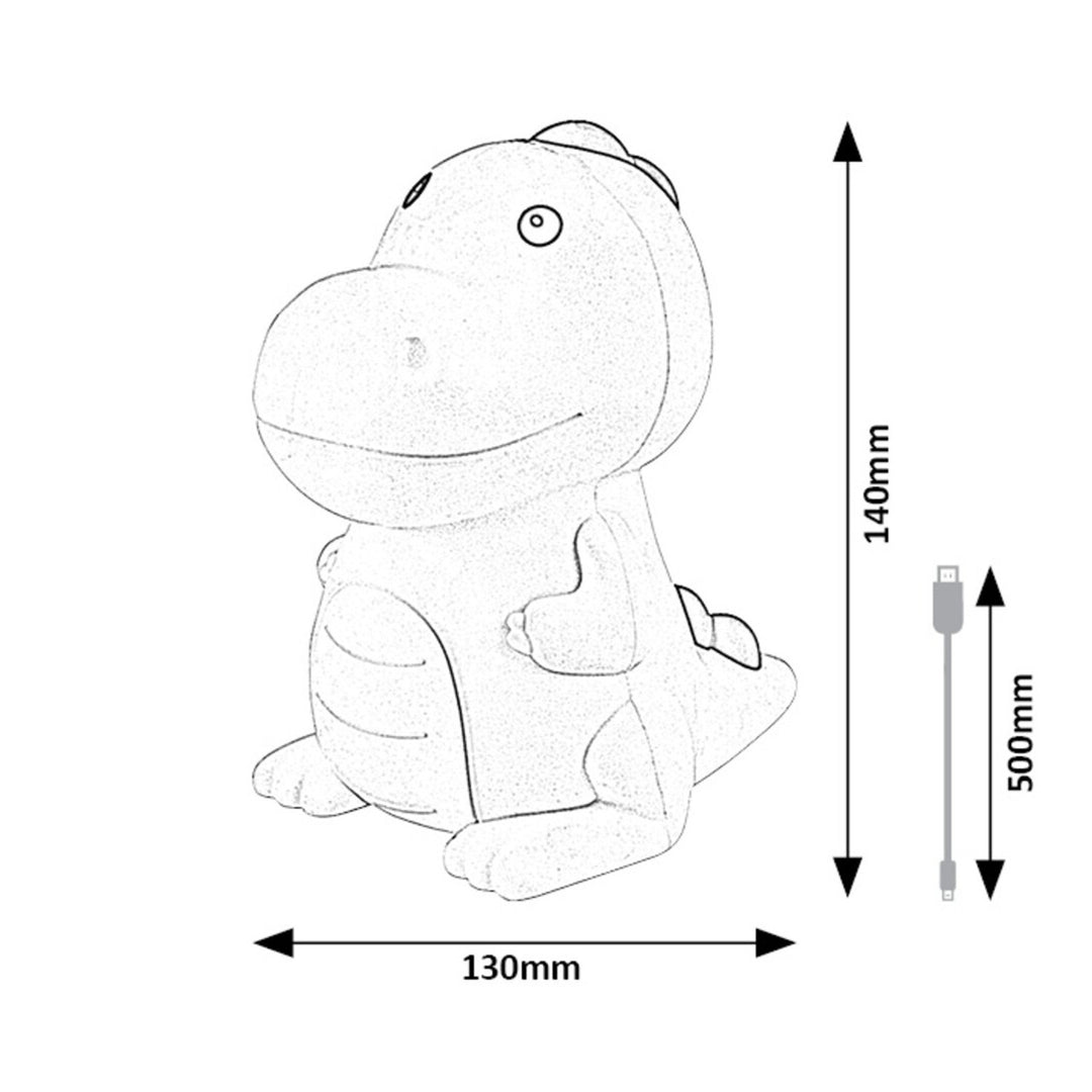 Lampada per bambini Rabalux, Dinosauro, LED RGB, bianco caldo, IP20, Unicoo