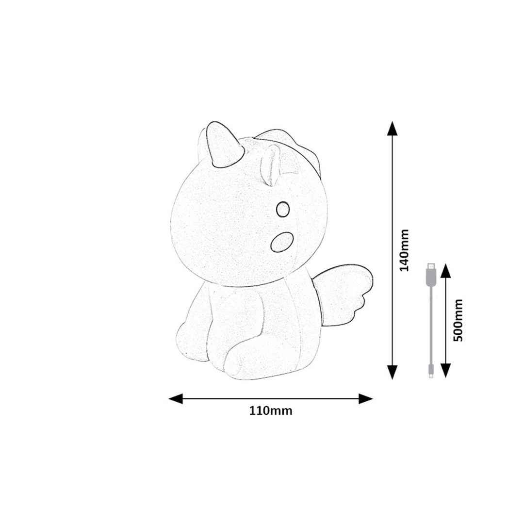 Lampada per bambini Rabalux, unicorno, LED RGB, bianco caldo, IP20, Unicoo