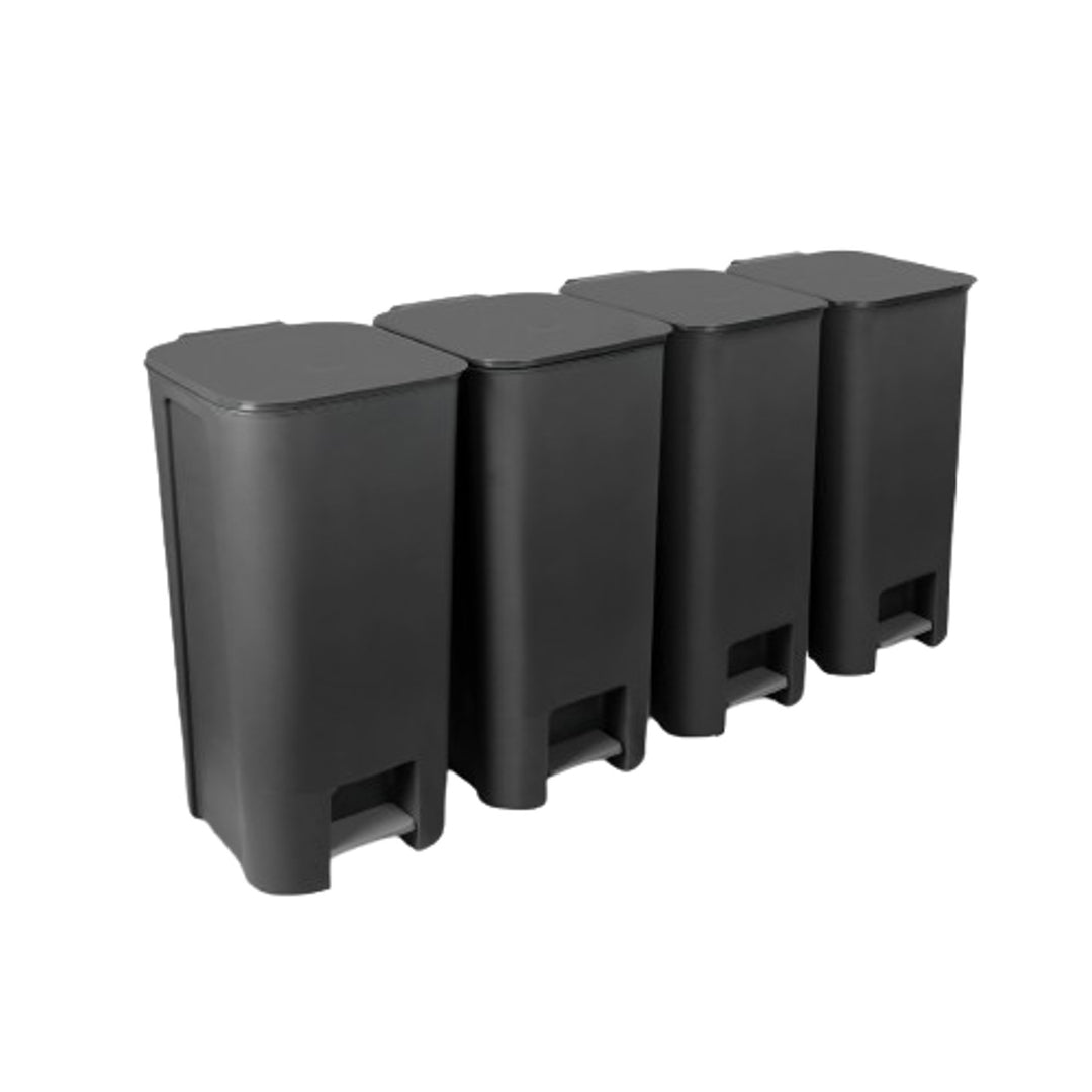 Set di riciclaggio 4 x bidoni a pedale 40 L grafite scuro Practic 10106593