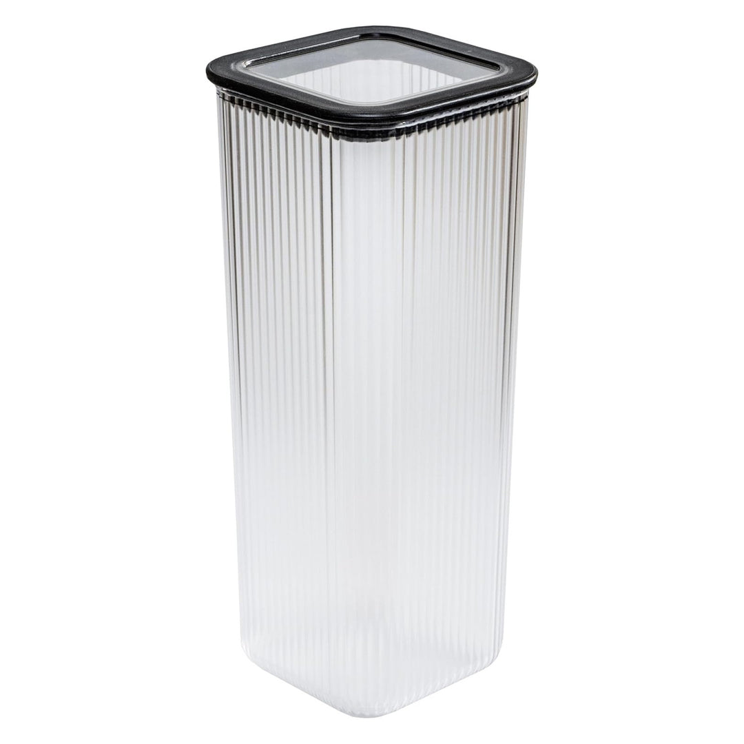 Contenitore da cucina Branq, per alimenti, 2,38 l, trasparente con guarnizione nera, Neroli