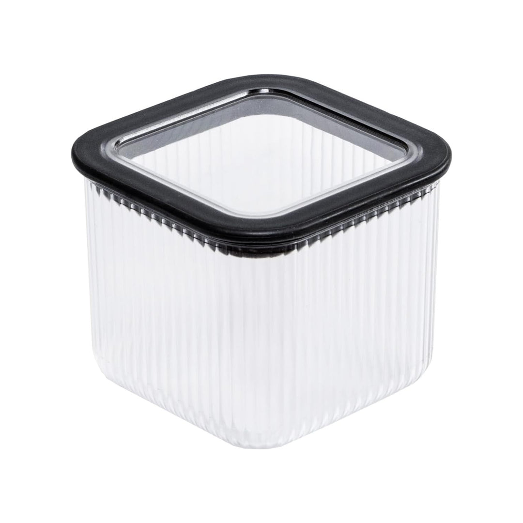 Contenitore da cucina Branq, per alimenti, 0,7 l, trasparente con guarnizione nera, Neroli