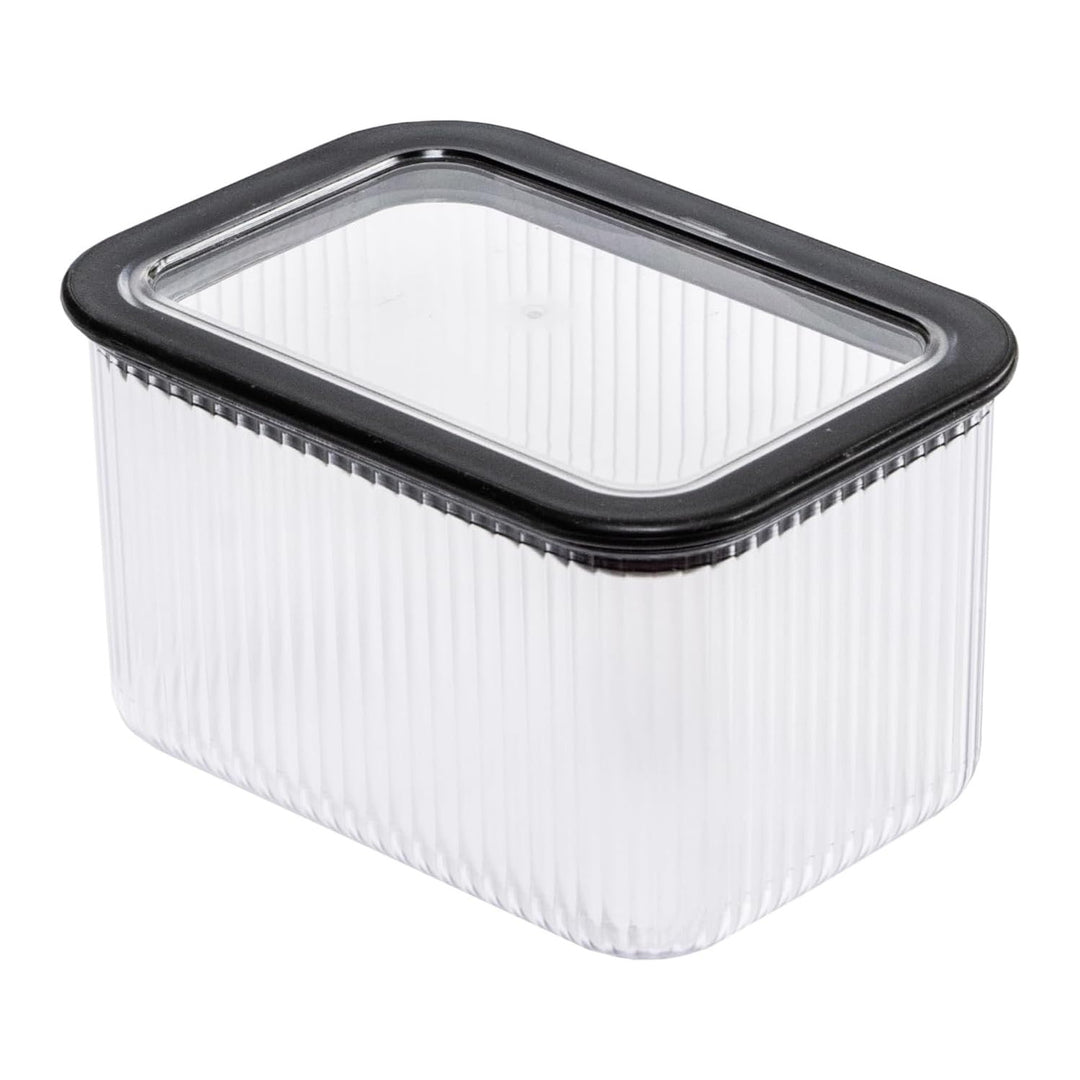 Contenitore da cucina Branq, per alimenti, 1 l, trasparente con guarnizione nera, Neroli