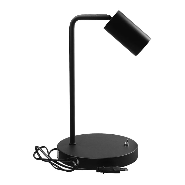 Lampada da tavolo Maclean GU10, spot, rotonda, GU10, con interruttore 55x90mm, nero, MCE370 B+Lampada LED GU10 7W Maclean Energy MCE437 NW bianco neutro 4000K, 220-240V~, 50/60Hz, 490 lumen