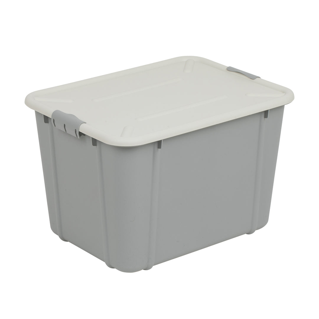 BranQ Velur 30L contenitore di stoccaggio con coperchio grigio chiaro