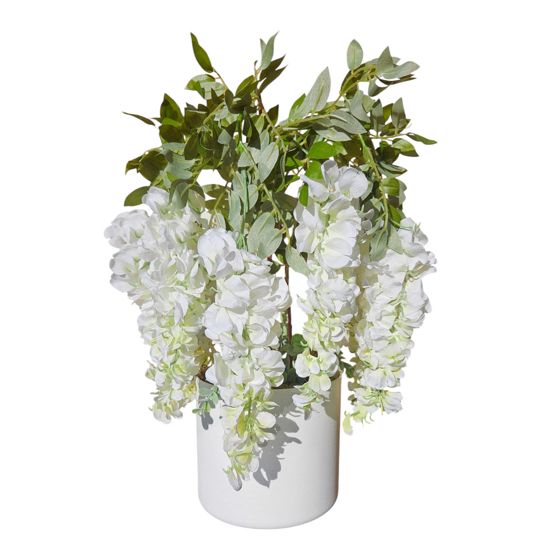 Glicine artificiale Damich, fiori a 3 gambi, 9 infiorescenze, 9pwb