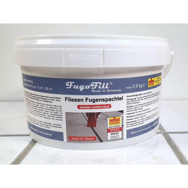 FugoFill composto rimovibile per fughe di piastrelle, 2,5 kg, grigio