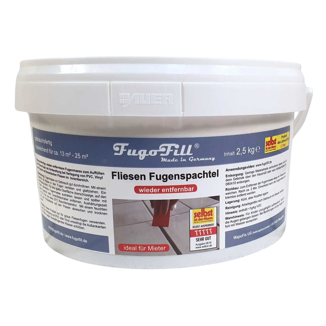 FugoFill composto rimovibile per fughe di piastrelle, 2,5 kg, grigio