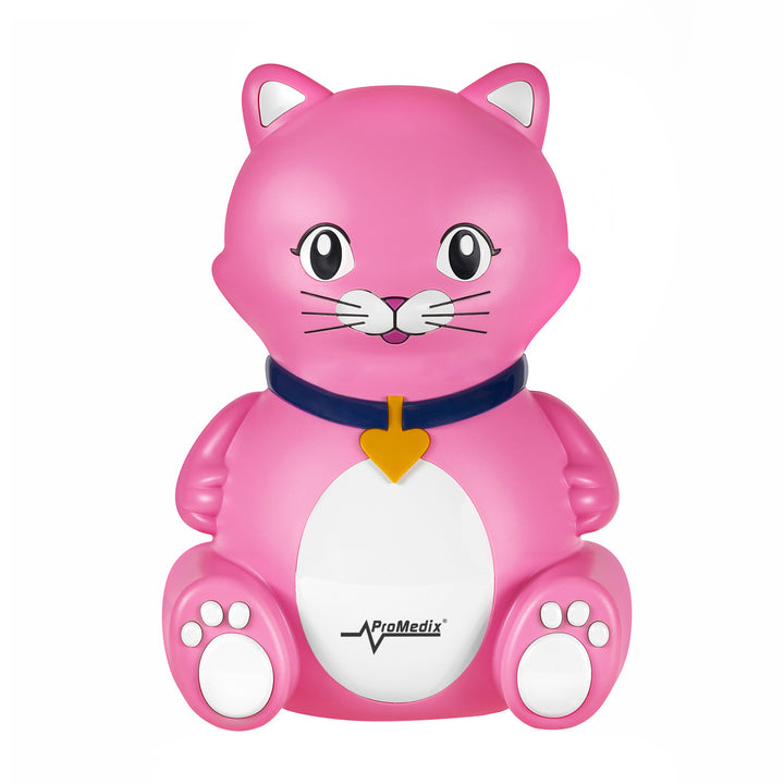 Inalatore Promedix per bambini, set nebulizzatore, maschere, filtri, PR-816 + termometro medico a infrarossi senza contatto Promedix PR-960, modello gatto