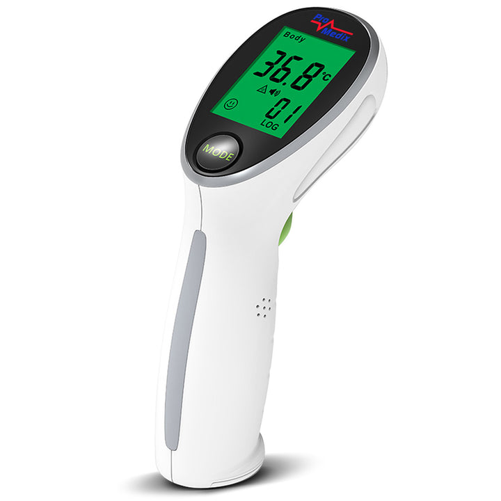 Inalatore Promedix per bambini, set nebulizzatore, maschere, filtri, PR-816 + termometro medico a infrarossi senza contatto Promedix PR-960, modello gatto