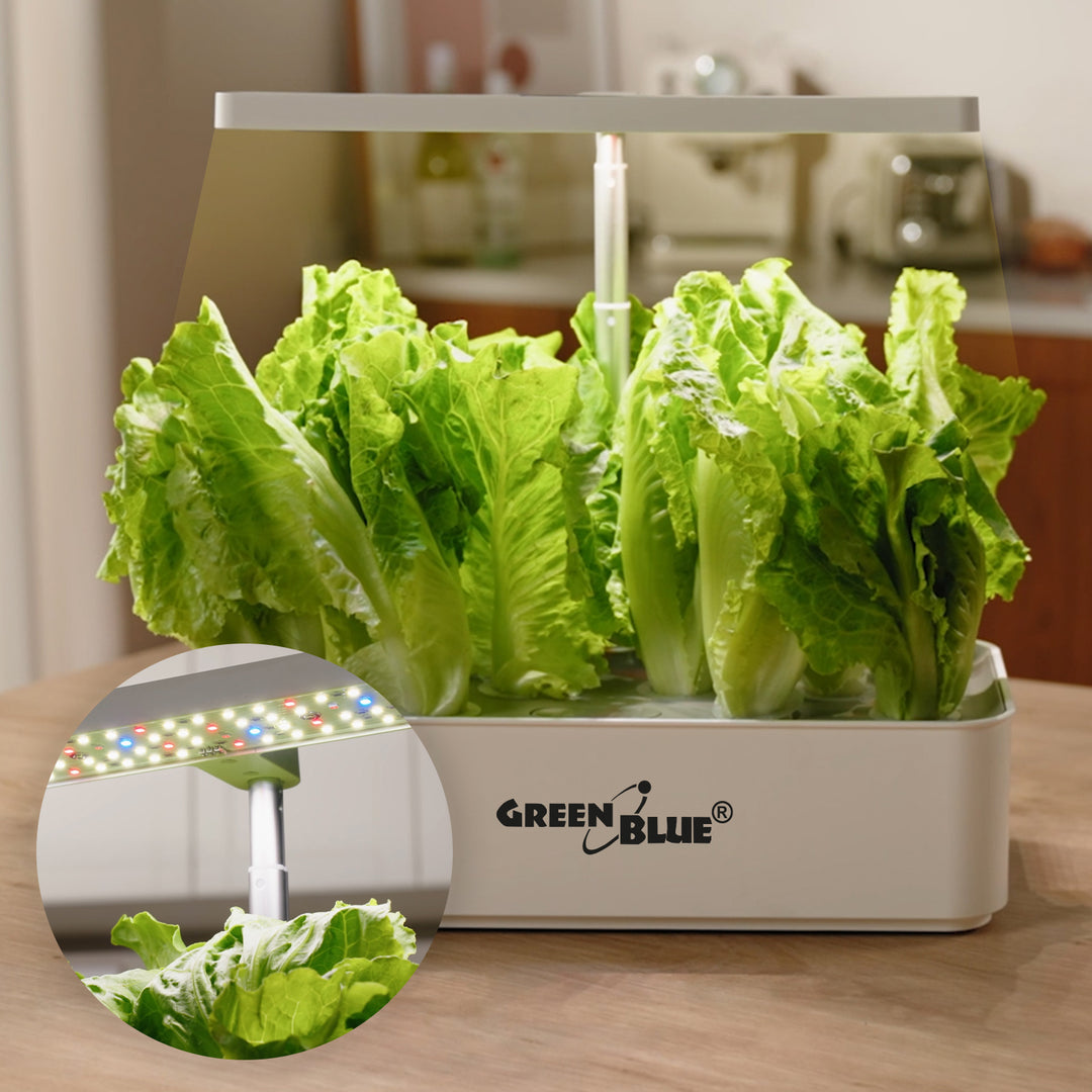 GreenBlue Sistema intelligente di coltivazione di piante da interno, vaso SMART, capacità 4L, per 12 piante, LED a spettro completo, GB133