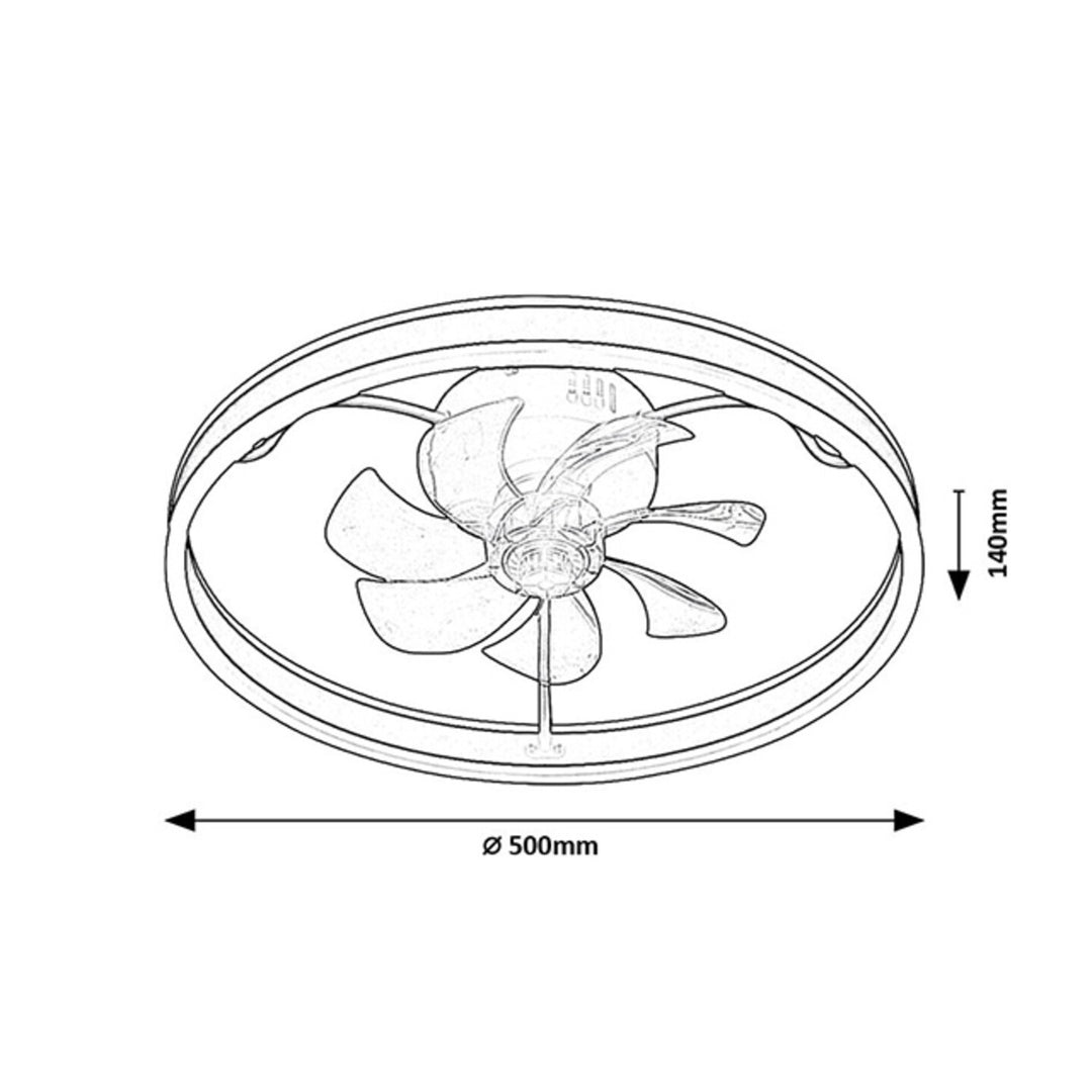 Lampada da soffitto Rabalux, con ventilatore, 40W, nero, Fanfy