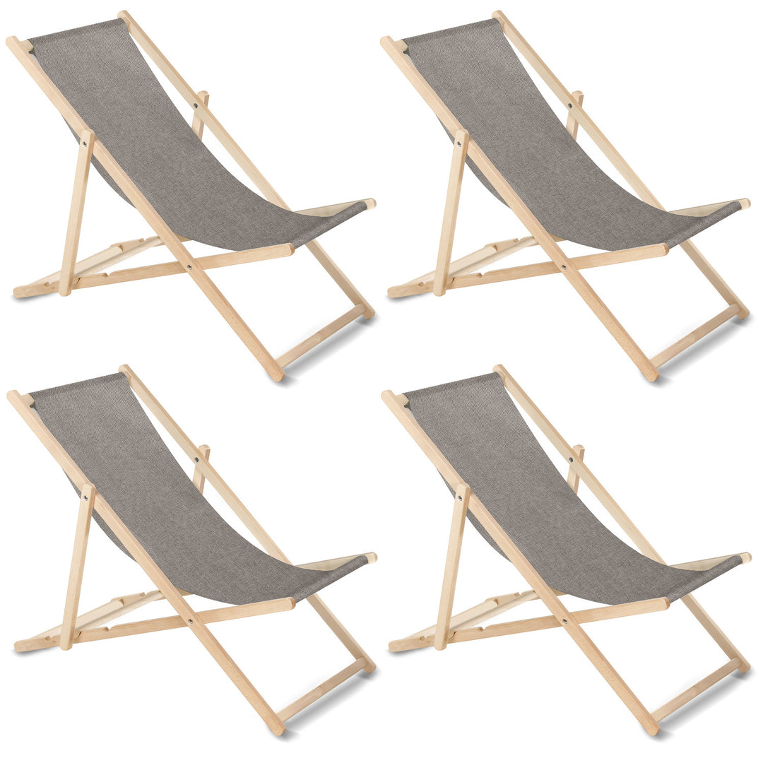 GreenBlue GB183M lettino classico in faggio grigio melange, 4 pezzi