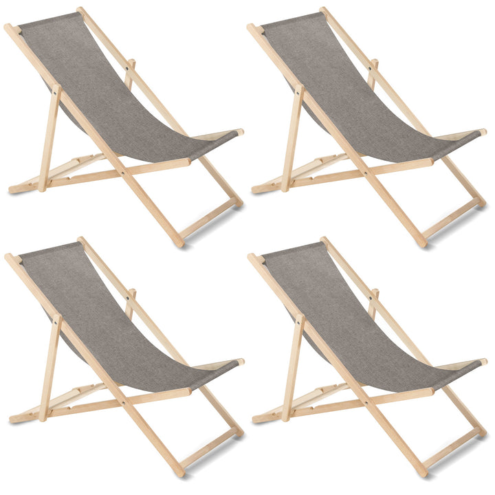 GreenBlue GB183M lettino classico in faggio grigio melange, 4 pezzi