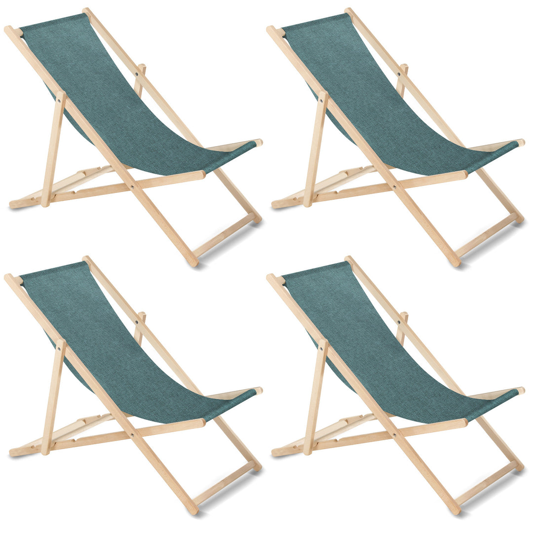 GreenBlue GB183M lettino classico in faggio melange turchese, 4 pezzi