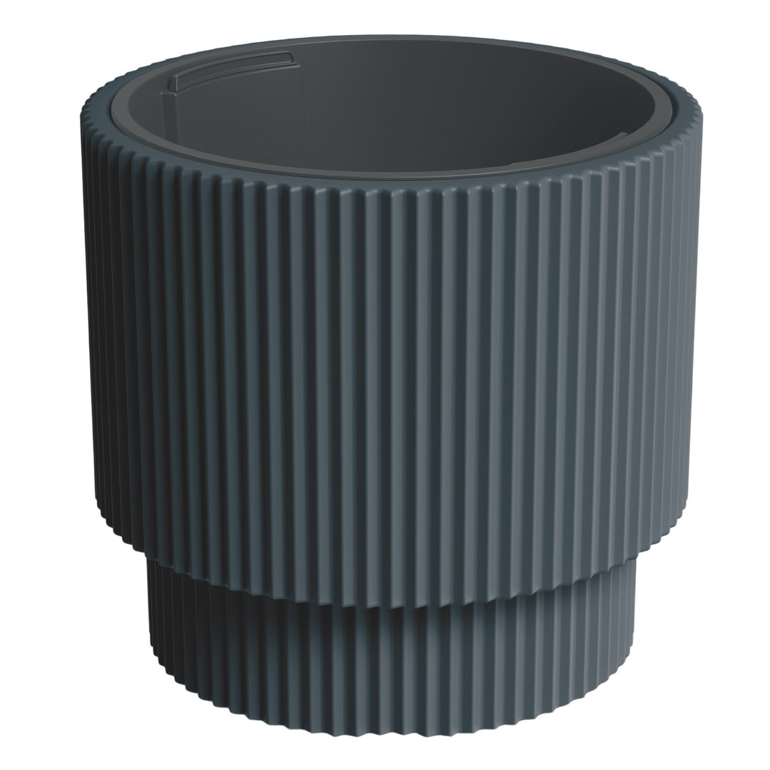 Vaso da fiori Prosperplast, con inserto, altezza 37,5 cm, antracite, Milly