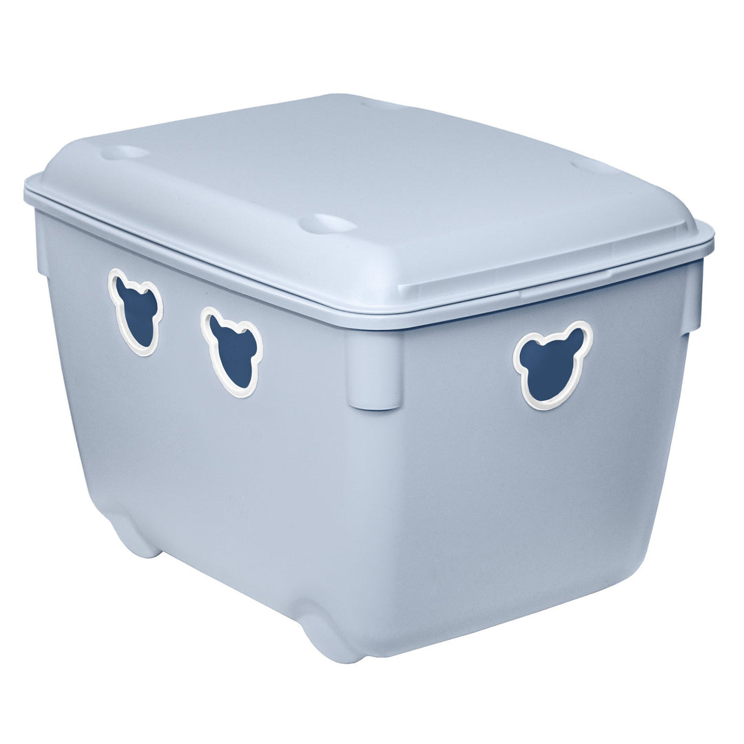 Cestino per giocattoli Branq, 40l, resistente, blu, Orso
