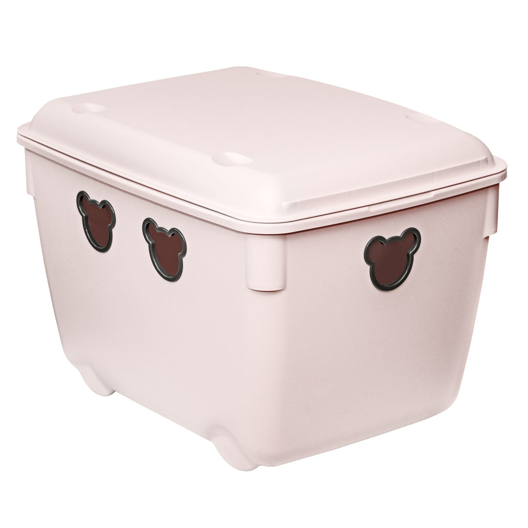 Cestino per giocattoli Branq, 40l, resistente, rosa, Orso