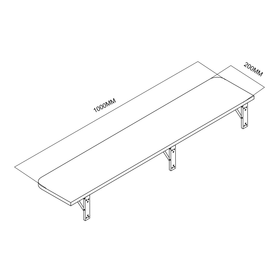 Maclean Ripiano/top pieghevole, nero, 100x20 cm, max. 50 kg, MC-129 B