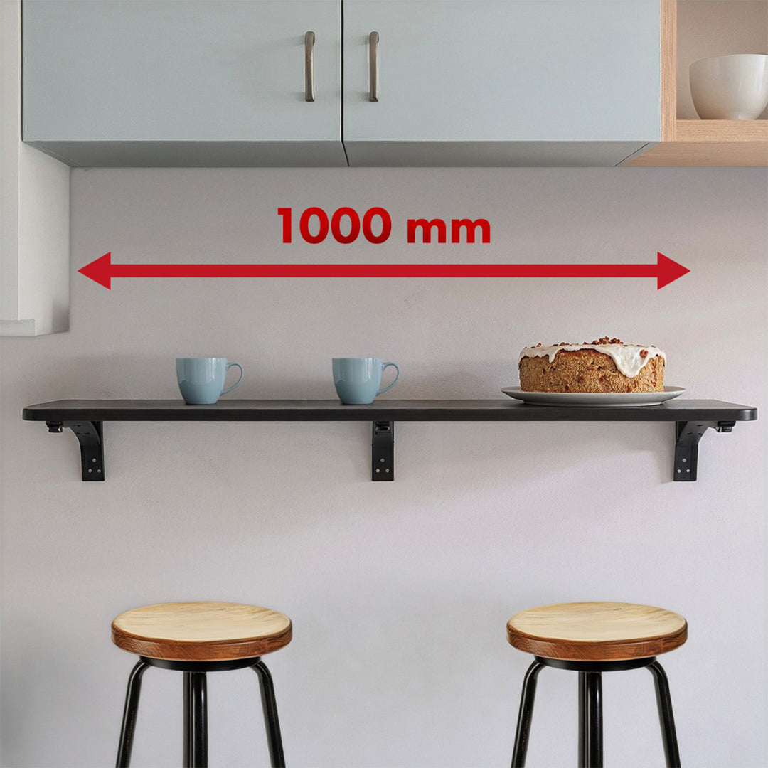 Maclean Ripiano/top pieghevole, nero, 100x20 cm, max. 50 kg, MC-129 B
