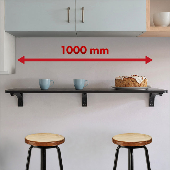 Maclean Ripiano/top pieghevole, nero, 100x20 cm, max. 50 kg, MC-129 B