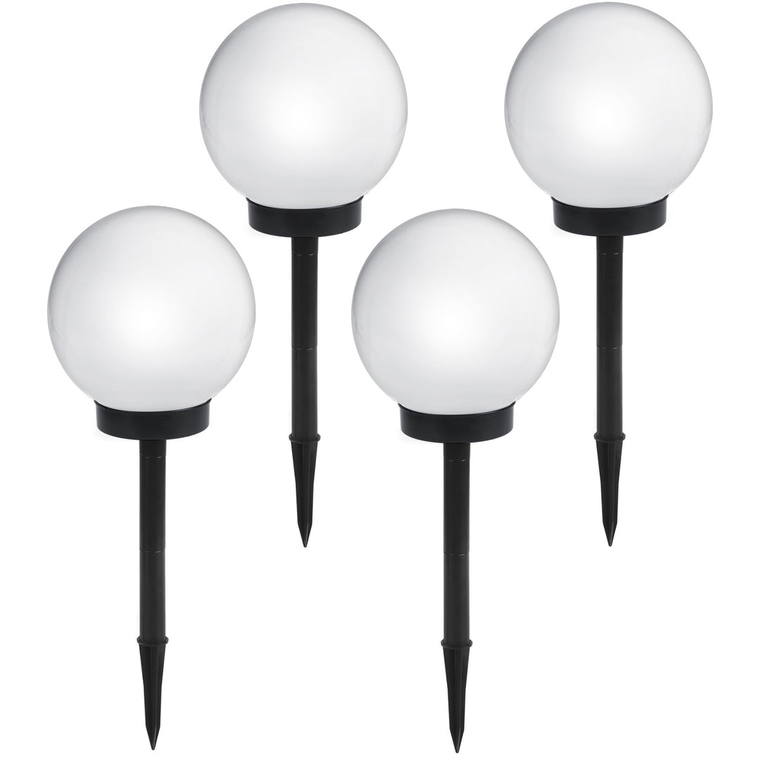 GreenBlue lampada solare, autoportante, giardino, sfera 25x25x58cm, LED bianco, GB166, 4 pezzi