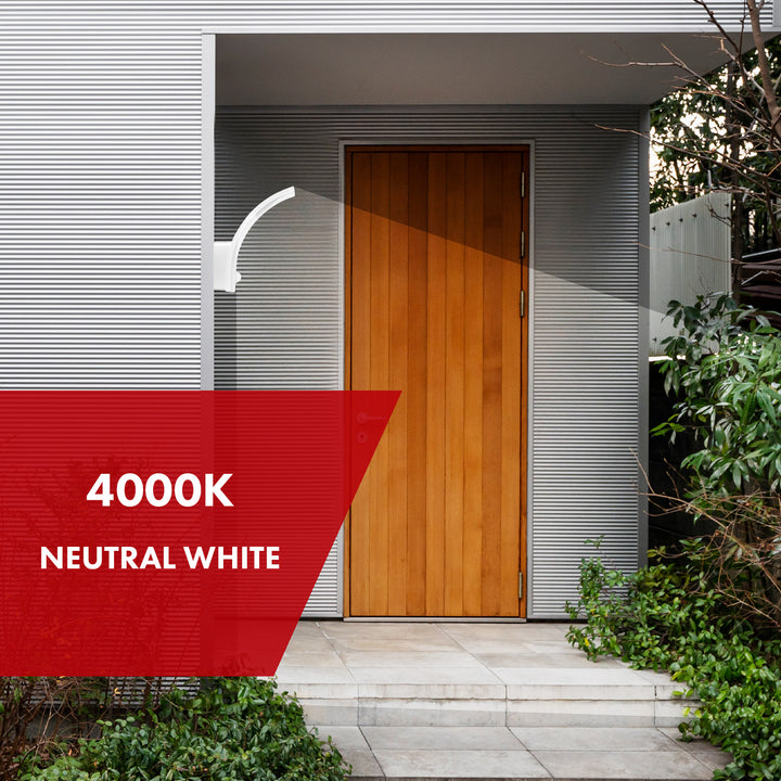 Lampada LED con sensore di movimento Maclean, sensore di movimento PIR, bianco, 20W, IP65, 2000lm, bianco neutro (4000K) MCE512 W, 4 pezzi