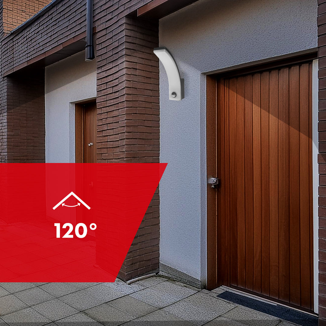 Lampada LED con sensore di movimento Maclean, sensore di movimento PIR, nero, 20W, IP65, 2000lm, bianco neutro (4000K) MCE512 B, 4 pezzi