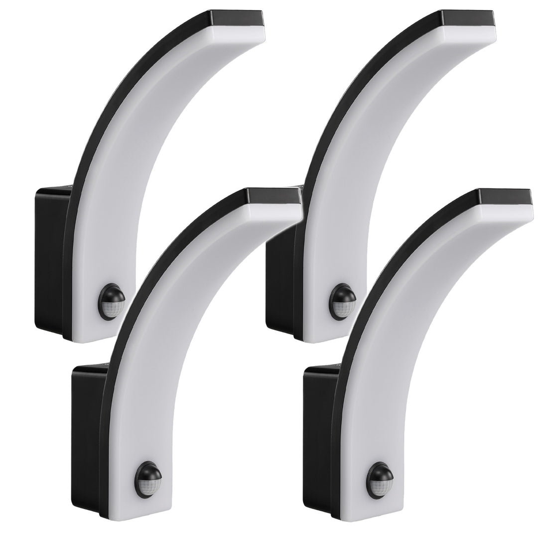 Lampada LED con sensore di movimento Maclean, sensore di movimento PIR, nero, 20W, IP65, 2000lm, bianco neutro (4000K) MCE512 B, 4 pezzi