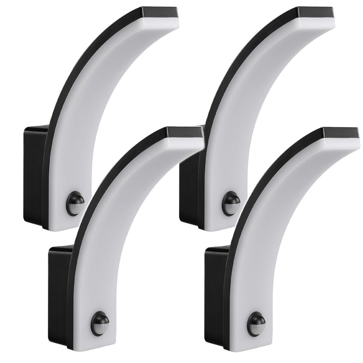 Lampada LED con sensore di movimento Maclean, sensore di movimento PIR, nero, 20W, IP65, 2000lm, bianco neutro (4000K) MCE512 B, 4 pezzi