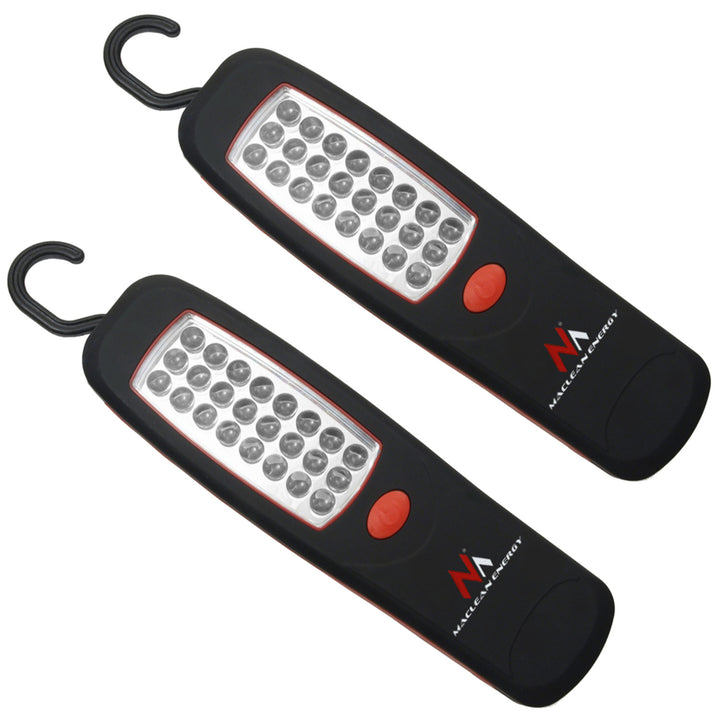 Lampada da officina Maclean 24 LED, magnete, gancio, MCE03 2 pezzi