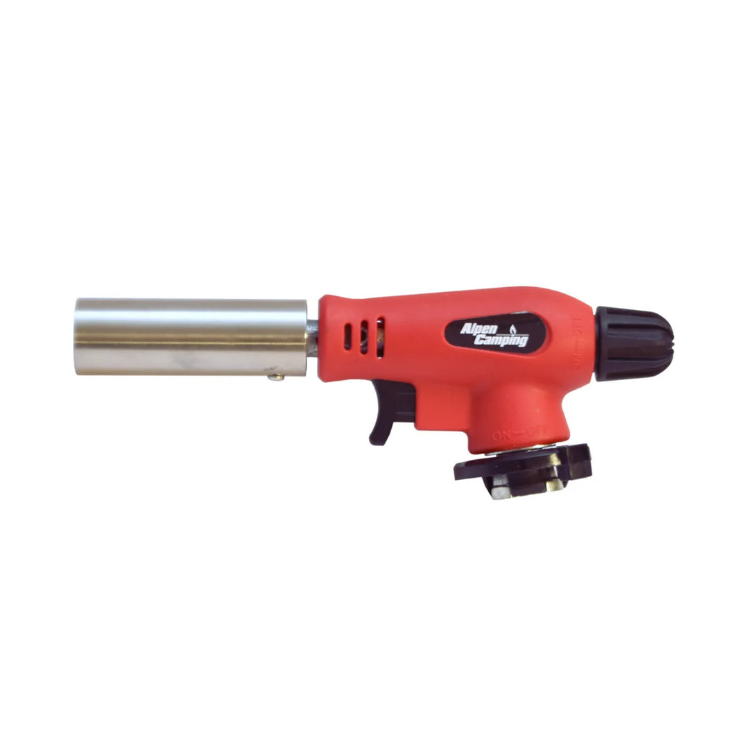 Bruciatore a cartuccia Alpen Camping, campo di funzionamento 360°, temperatura di fiamma 1300 °C, accensione piezoelettrica, OLIMP