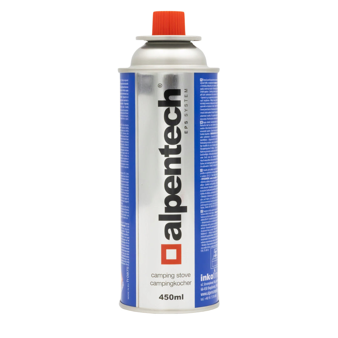 Cartuccia di gas Alpentech da 450 ml, conforme a EN417, isobutano, sistema EPS, IK301