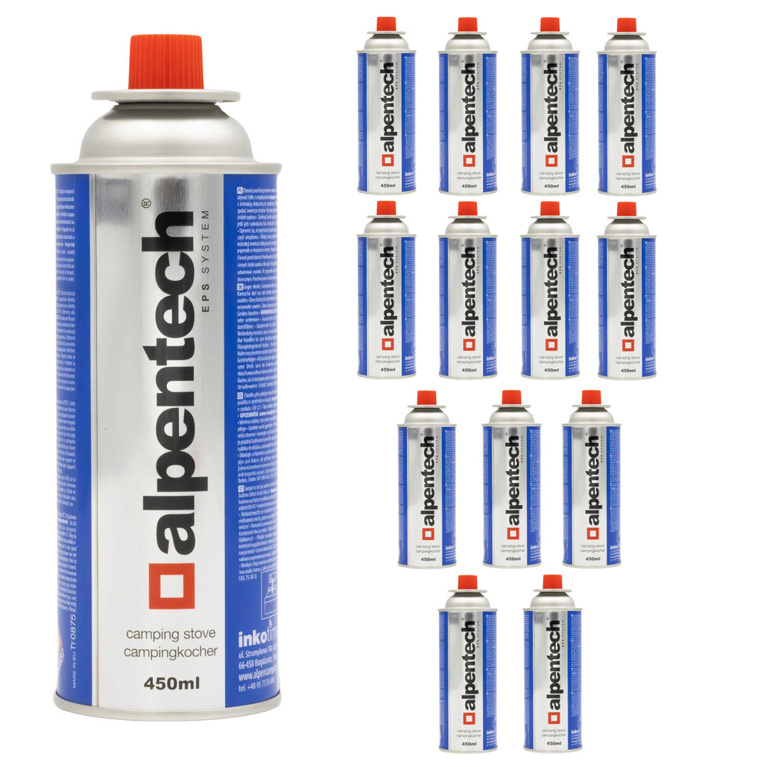 Cartuccia di gas Alpentech 450ml, conforme a EN417, isobutano, sistema EPS, IK301, 14 pezzi