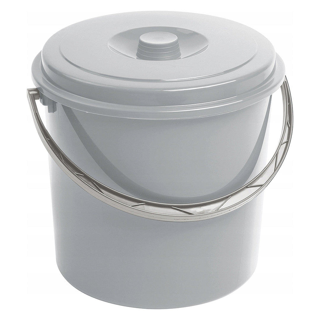 Secchio Curver, con coperchio, manico confortevole, 12L, grigio, 241750