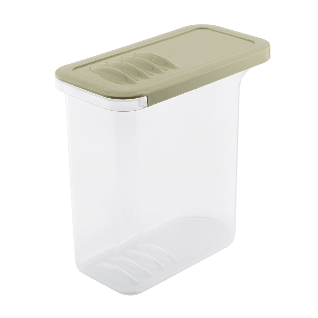 Contenitore per alimenti BranQ, 1,5 l, trasparente, coperchio verde oliva, Shark
