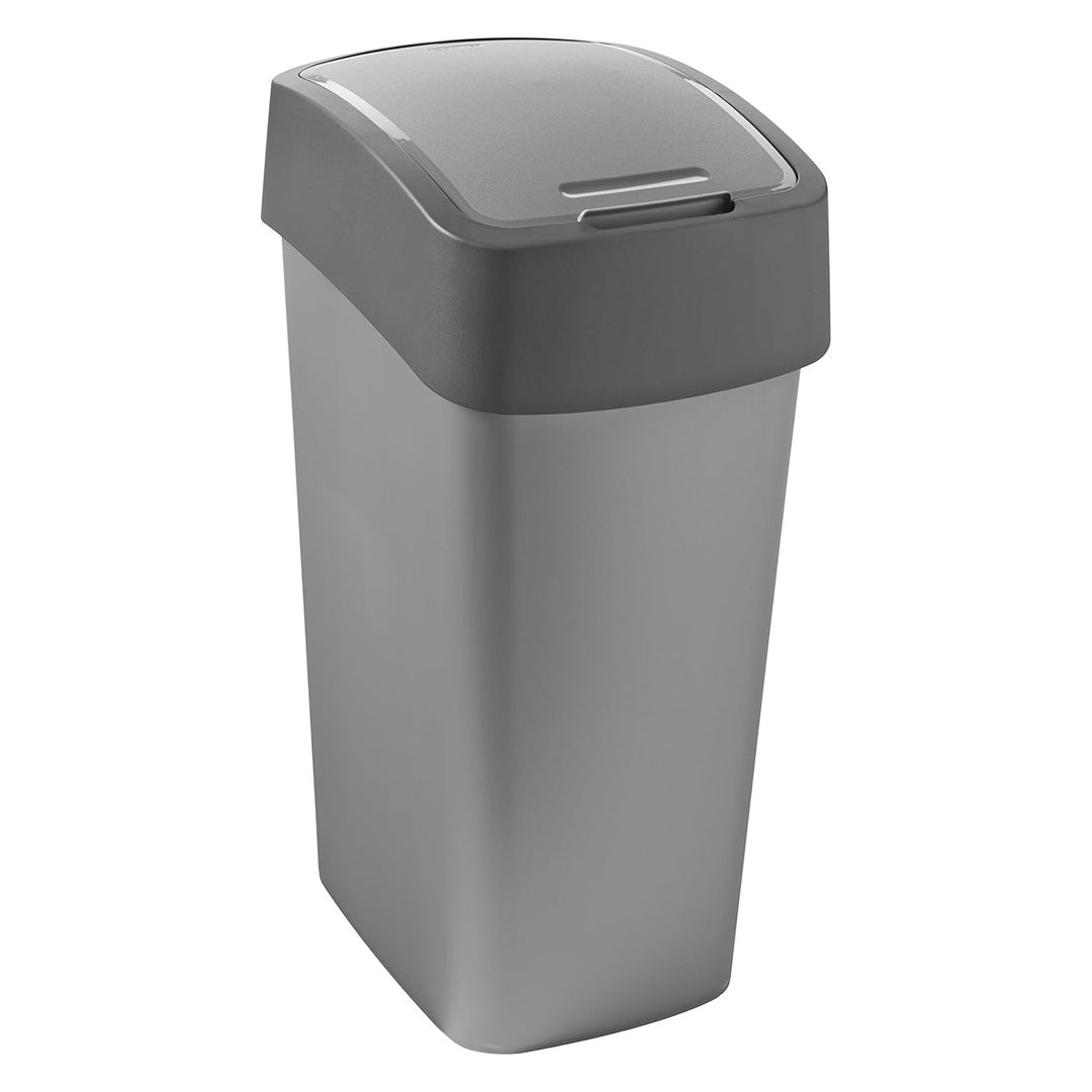 Cestino per rifiuti Curver, con coperchio, incernierato, 45l, grigio, Flip Bin
