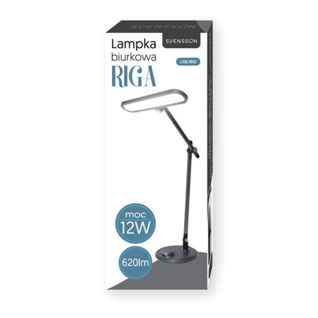 Lampada da ufficio Svensson, 620 lumen, 12 W di potenza, tre temperature di luce, pannello a sfioramento, LXBL1892