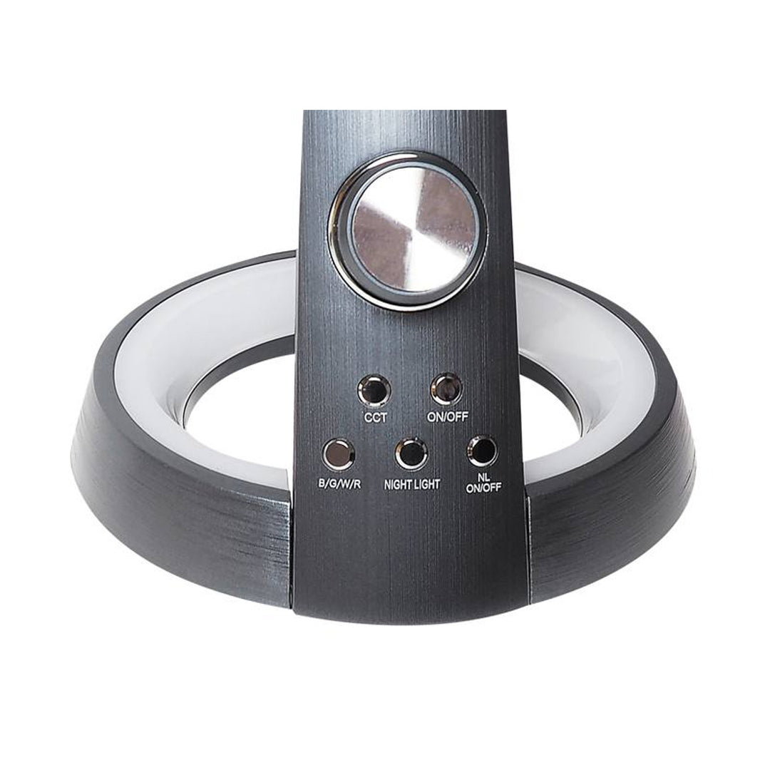 Lampada da ufficio Svensson, 450 Lumen, 8W di potenza, tre temperature di luce, funzione di ricarica del dispositivo mobile, base RGB, LXBL1063